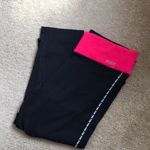 VS Pink! Crop Yoga Leggings